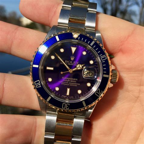 purple face rolex submariner|Rolex Submariner purple face.